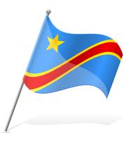 Flagge der Demokratischen Republik Kongo-Vektor-Illustration vektor