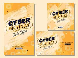 Cyber Monday Verkauf Social Media Post Template Vektordesign vektor