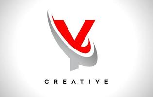 Buchstabe y-Logo. y-Buchstaben-Design-Vektor mit rot-grauem Taumelvektor vektor