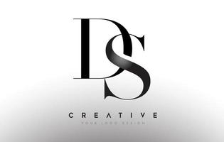 DS DS Brief Design Logo Logo Icon Konzept mit Serifenschrift und klassischem elegantem Look Vektor