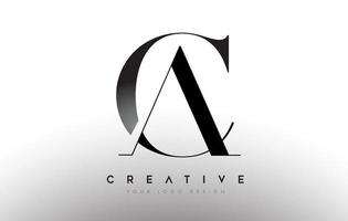 ca ac brief design logo logotype icon konzept mit serifenschrift und klassisch elegantem look vektor