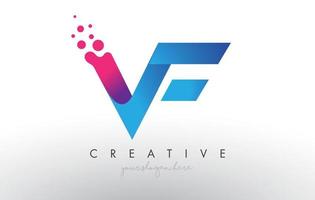 vf-Briefdesign mit kreativen Punkten, Blasenkreisen und blau-rosa Farben vektor