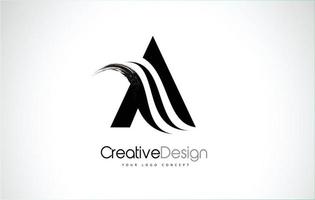 Schreiben Sie ein Logo mit Pinsel-Buchstaben-Design und kreativem Swoosh-Symbol vektor