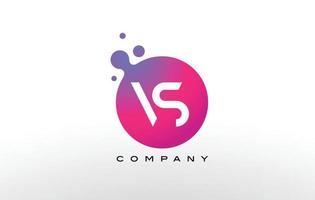 vs Letter Dots Logo-Design mit kreativen trendigen Blasen. vektor