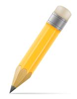 Bleistift mit Radiergummi zum Zeichnen von Vektor-Illustration
