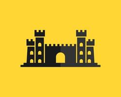Luxuriöse schwarze Festung mit modernen Konzepten und gelben Hintergründen vektor