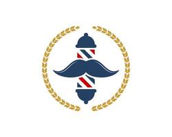 cirkulärt vete med barber shop symbol och mustasch vektor