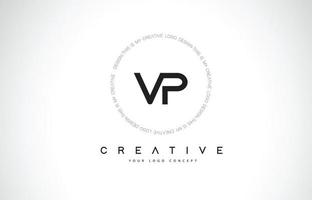 vp vp logotypdesign med svart och vit kreativ text bokstavsvektor. vektor