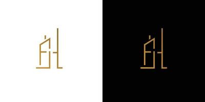 fjh hotel initials logotyp är modern och lyxig design 1 vektor