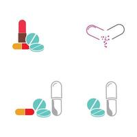 medizinische Pillen Symbol Vektor Logo Illustration Design-Vorlage