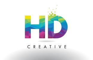 HD HD bunte Buchstaben Origami Dreiecke Design Vektor. vektor
