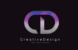 CD-Brief-Logo-Design. Lila Textur kreative Symbol moderne Buchstaben Vektor-Logo. vektor