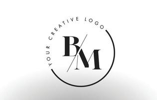 bm Serif Letter Logo Design mit kreativem Schnitt. vektor