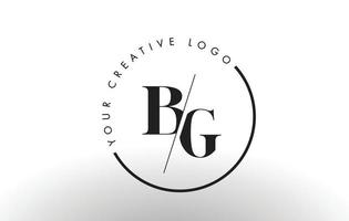bg Serif-Logo-Design mit kreativem Schnitt. vektor