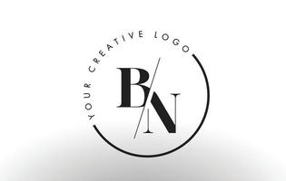 bn serif-bokstavslogotypdesign med kreativ skärning. vektor