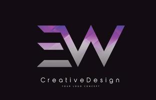 ew brev logotyp design. lila textur kreativ ikon moderna bokstäver vektor logotyp.