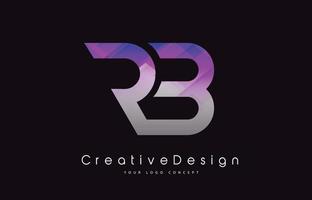 rb brev logotyp design. lila textur kreativ ikon moderna bokstäver vektor logotyp.