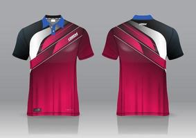 pikétröja uniform design, kan användas för badminton, golf framifrån, bakifrån. jersey mockup vektor, design premium mycket enkel och lätt att anpassa vektor