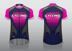 Trikot-Design für den Radsport, Vorder- und Rückseite des Trikots, schicke Uniform und einfach zu bearbeiten und zu drucken, Radsport-Teamuniform vektor