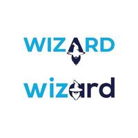 Wizard-Logo-Wortmarken-Design kostenloser Vektor