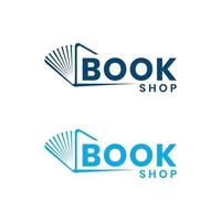 Buchladen-Logo-Designs, Buchladen-Logo-Konzept kostenloser Vektor