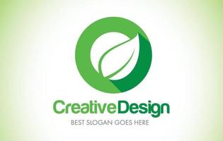 o gröna blad brev design logotyp. eco bio leaf brev ikon illustration logotyp. vektor