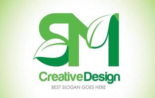 sm gröna blad brev design logotyp. eco bio leaf brev ikon illustration logotyp. vektor