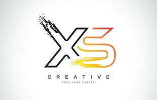 xs kreatives modernes Logo-Design mit orangen und schwarzen Farben. Monogramm-Strich-Buchstaben-Design. vektor