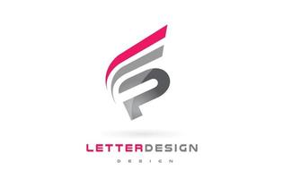 p Brief Logo-Design. futuristisches modernes Beschriftungskonzept. vektor