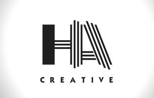 ha-Logo-Brief mit schwarzen Linien-Design. Linie Buchstabe Vektor-Illustration vektor