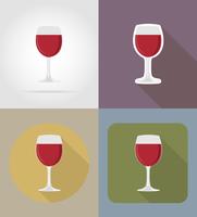 vin glas föremål och utrustning för mat vektor illustrationen