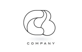 cb-Monogramm-Buchstaben-Logo mit dünner schwarzer Monogramm-Umrisskontur. moderner trendiger Briefdesign-Vektor. vektor