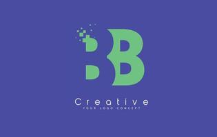 Bb-Brief-Logo-Design mit negativem Raumkonzept. vektor