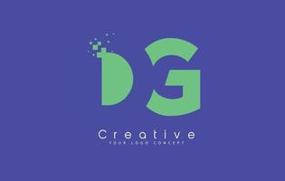 dg-Brief-Logo-Design mit negativem Raumkonzept. vektor
