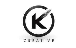 k Pinsel-Buchstaben-Logo-Design. kreatives gebürstetes Buchstaben-Symbol-Logo. vektor