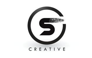 s Pinsel-Buchstaben-Logo-Design. kreatives gebürstetes Buchstaben-Symbol-Logo. vektor