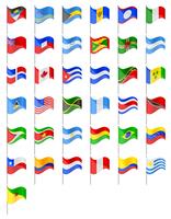flaggor Nord och Sydamerika länder vektor illustration