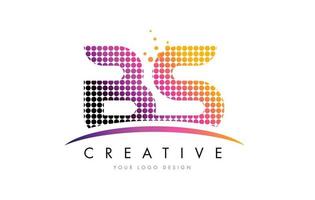 bs bs brief logo design mit magenta punkten und swoosh vektor