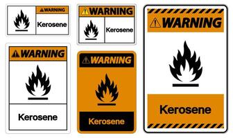 Warnzeichen für Kerosin-Symbol auf weißem Hintergrund vektor