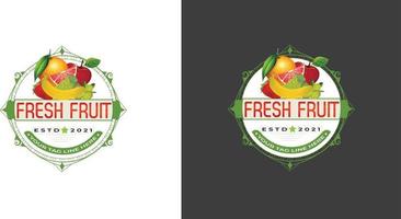 frisches Obst-Logo-Design-Vektor vektor