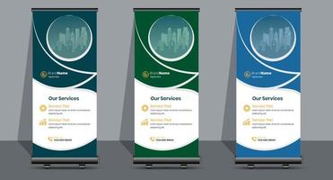 Creative Business Roll-Up-Signage-Banner-Vorlagen-Design. vektor