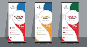 Creative Business Roll-Up-Signage-Banner-Vorlagen-Design. vektor