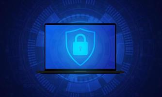 Datensicherheitssystem-Schild-Schutz. Computer-Sicherheitskonzept. vektor