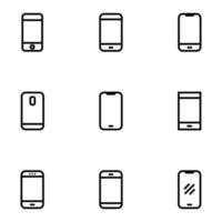 smartphone vektor ikon. telefon svart symbol isolerad på vit bakgrund. vektor eps 10