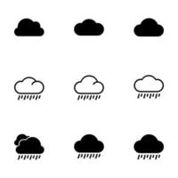 Wolken- und Regen-Icon-Set vektor