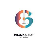 g bokstav gitarr logotyp designmall för varumärke eller företag och andra vektor