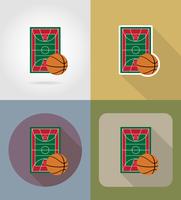 basketplan platt ikoner vektor illustration