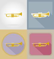 trumpet platt ikoner vektor illustration