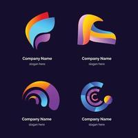 modern gradient abstrakt logotypdesign vektor