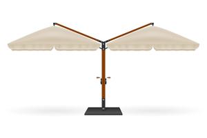 großer Sonnenschirm für Bars und Cafés auf der Terrasse oder der Strandvektorillustration vektor